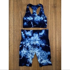 SETactive Tie Dye Bike Shorts and Bra